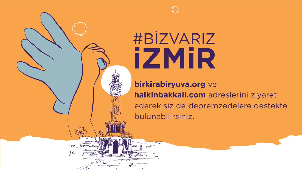 Sevgili Ailem,

Şimdi İzmir için birlik olup halkinbakkali.com üzerinden depremden etkilenen kardeşlerimize el uzatma, birkirabiryuva.org üzerinden yuvasını kaybedenlere yuva olma zamanı.

Biz, bize yeteriz. Zor günleri dayanışmayla, el ele vererek aşacağız. @tuncsoyer