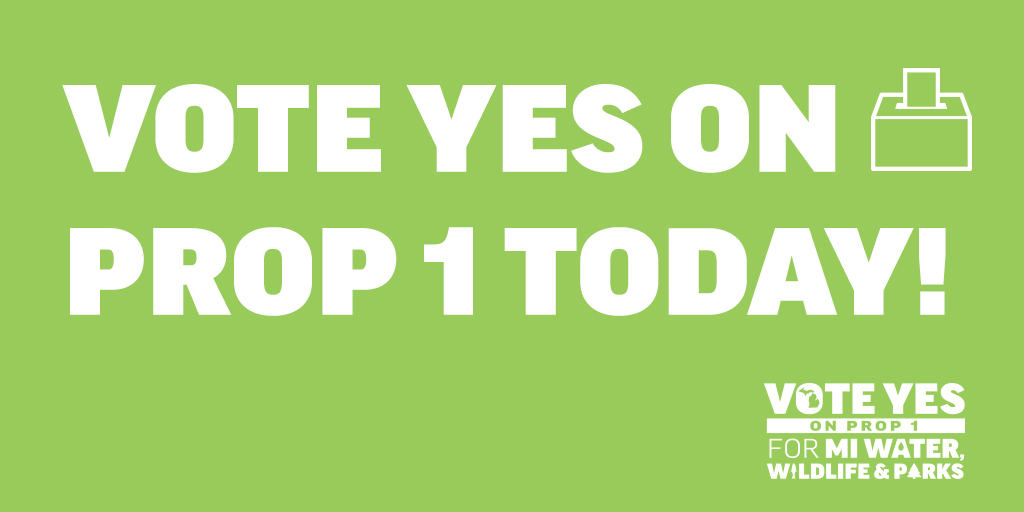 TODAY is the FINAL DAY to vote YES on Proposal 1 to protect Michigan's water, wildlife and parks for generations! #voteYESMI