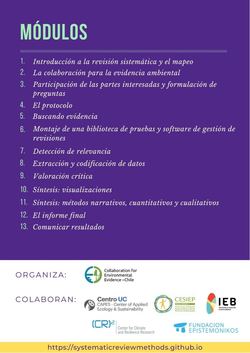 capeschile's tweet photo. ¡Los invitamos a participar de un interesante curso online y gratuito sobre Revisiones Sistemáticas de Evidencia Científica!
Los interesados e interesadas pueden inscribirse en el siguiente enlace: https://t.co/3hTKNGNbPn
#CursoRSE
Más info en https://t.co/GJX8NCsefj https://t.co/05RdFahbuq