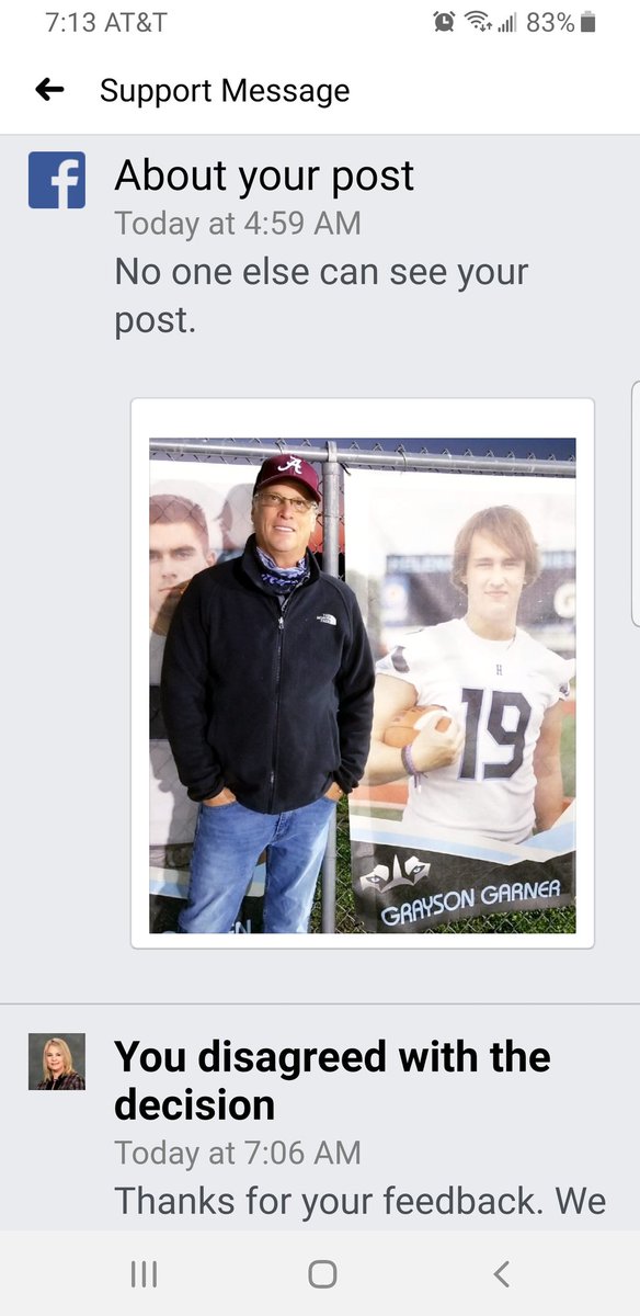 Facebook blocked my post with no explanation except it didn't meet community standards.