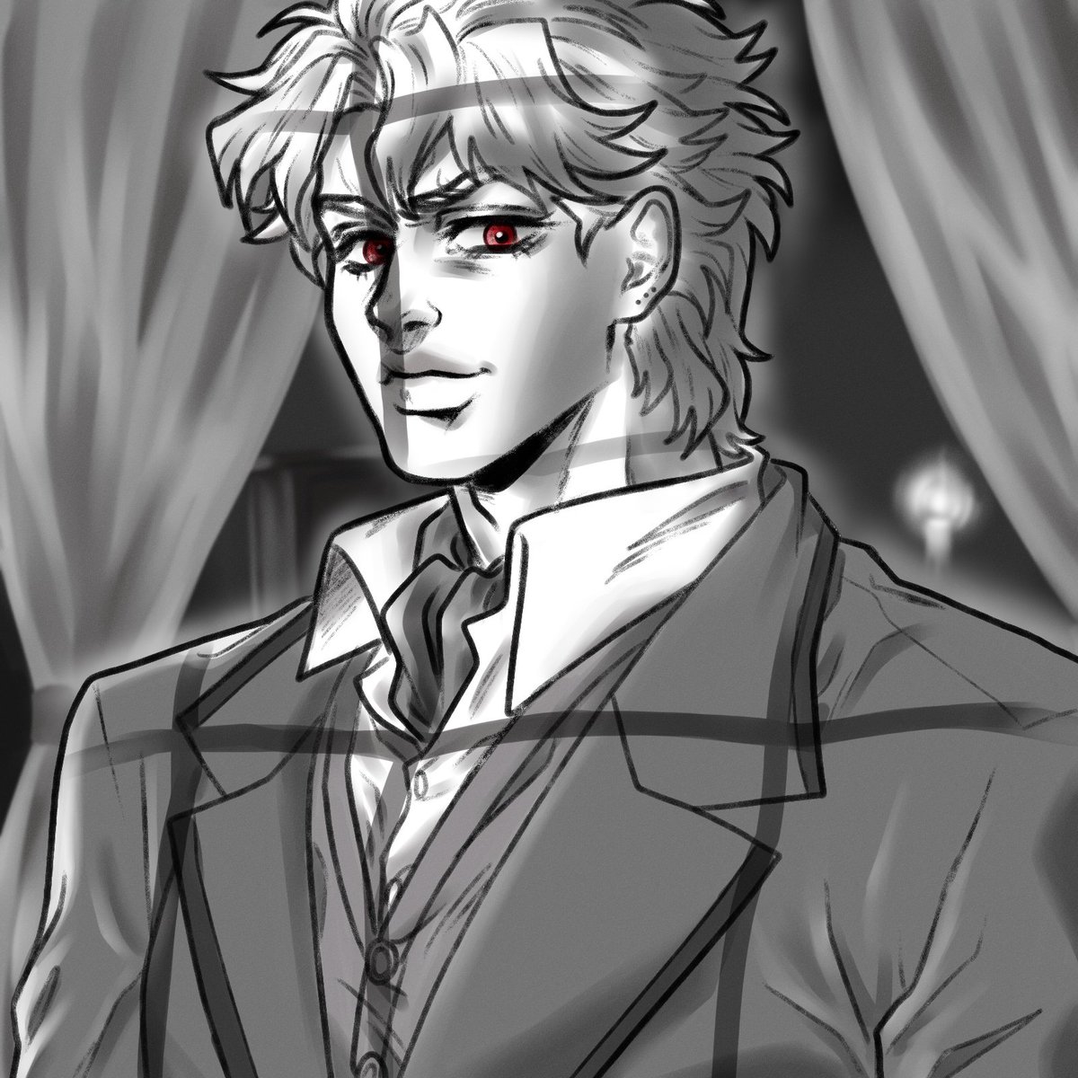 I wanted to try again SAI, cuz I missed a little bit... 

Just a rough sketch of my lovely babe. uvu ❤️❤️❤️

#jjba #diobrando #sketch #PainToolSAI