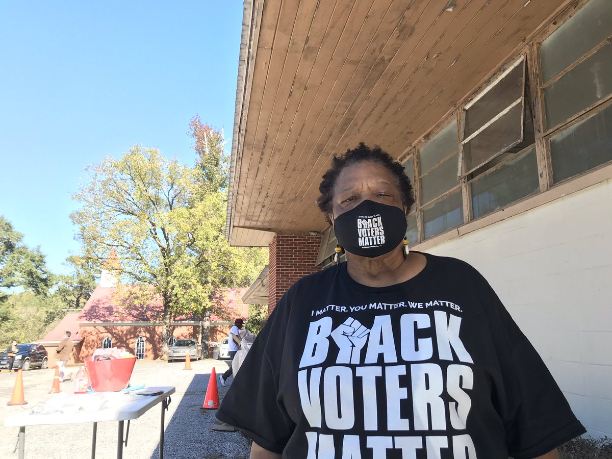 “All the talk about people are going to be around w/ guns to protect the election and making up all kinds of new rules ... creates an atmosphere of something’s wrong & people say, ‘I’m going to go out and see if I can do something about that by voting,” Young said. &ndash; bei  Marion, AL