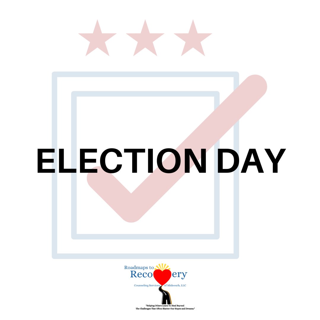 Roadmaps2Recove's tweet photo. We're finally here! Keep in mind you still may have to wait in long lines! Take bottled water or your favorite beverage, a healthy snack, comfortable seating, and don't forget to wear your mask! #vote2020 #ElectionDay2020 #natashahharrislpc #blacktherapist #blackmentalhealth https://t.co/iWKJbIXDrE