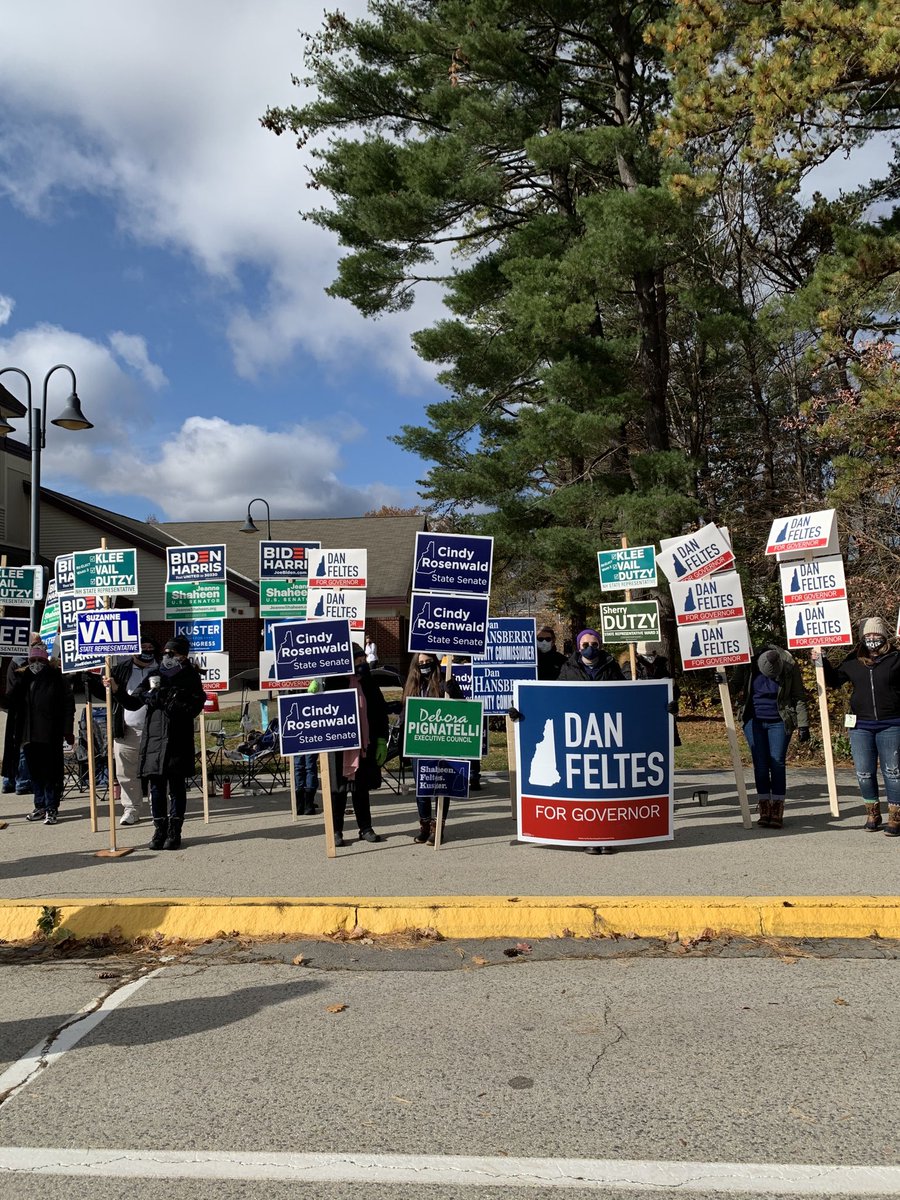BetteLasky's tweet photo. Excited Dems @ Nashua Ward 3 greeting ⁦@DanFeltesNH⁩ . Voting heavy.⁦@BetteLasky⁩ #NHPolitics https://t.co/vtRjbxUS1x