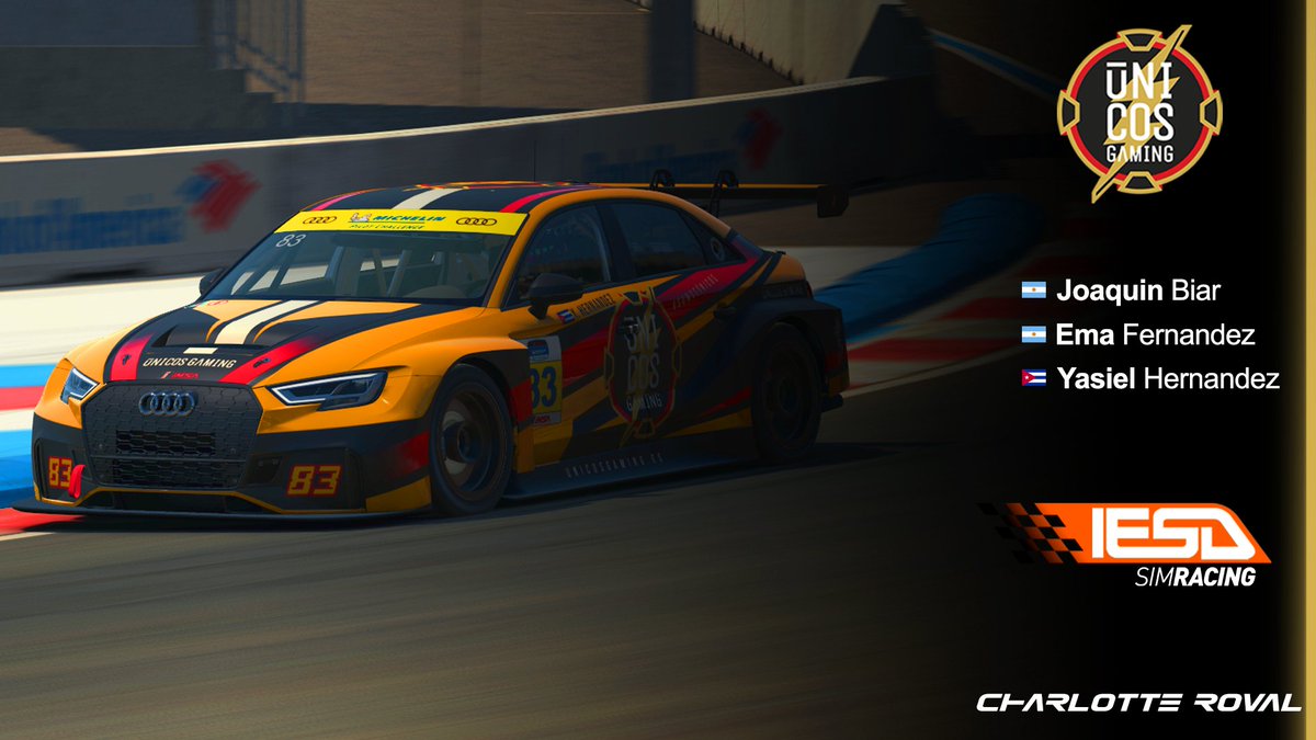 UnicosGaming's tweet photo. ¡Noche de motor con TCR Series de @IESASimRacing!

📌 Charlotte Roval 🇺🇸
👥 @TheBigXander @emafer89 @JoaquinBiar
📺 https://t.co/KEWWCekG9d

#SomosUnicos https://t.co/R40aZe1z9O