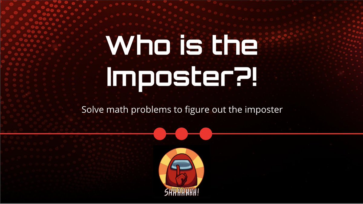 Who's ready?! #amongus #imposter #math #5thgrade <a href="/NBPSEagles/">North Broward Prep</a> <a href="/NBPSLower/">NBPS Lower School</a>