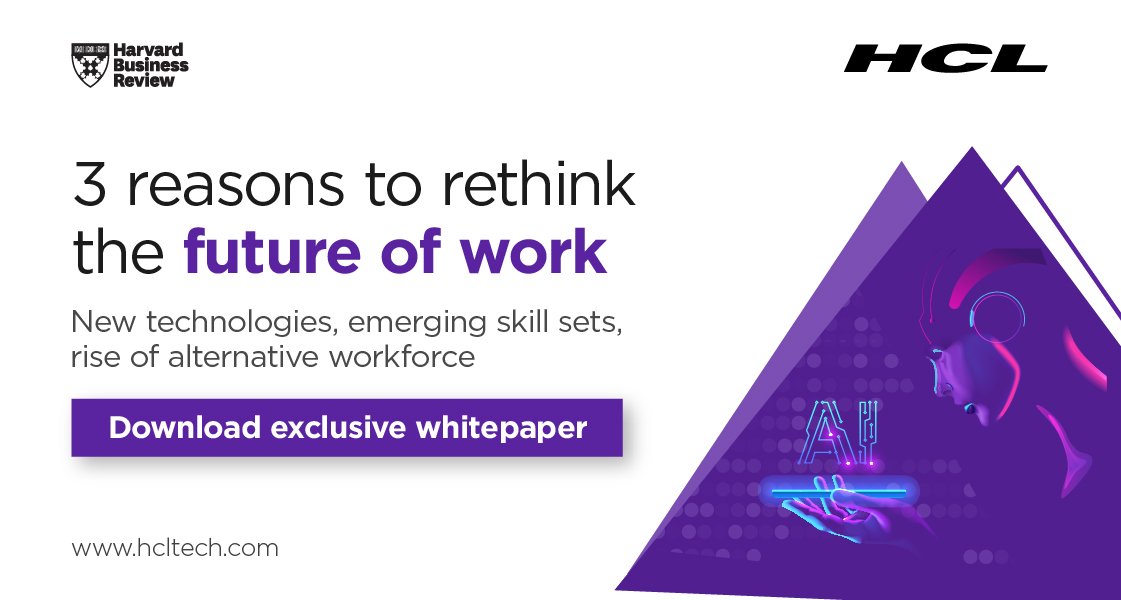 HCL_AeroDef's tweet photo. Reimagine the traditional workplace to drive employee engagement, boost productivity, and amplify business growth. Learn how in this exclusive whitepaper by Harvard Business Review Analytic Services: https://t.co/XXJ5RD2Skv #OneHCL #FutureofWork #DigitalWorkplace https://t.co/qK0Gj6bQcz