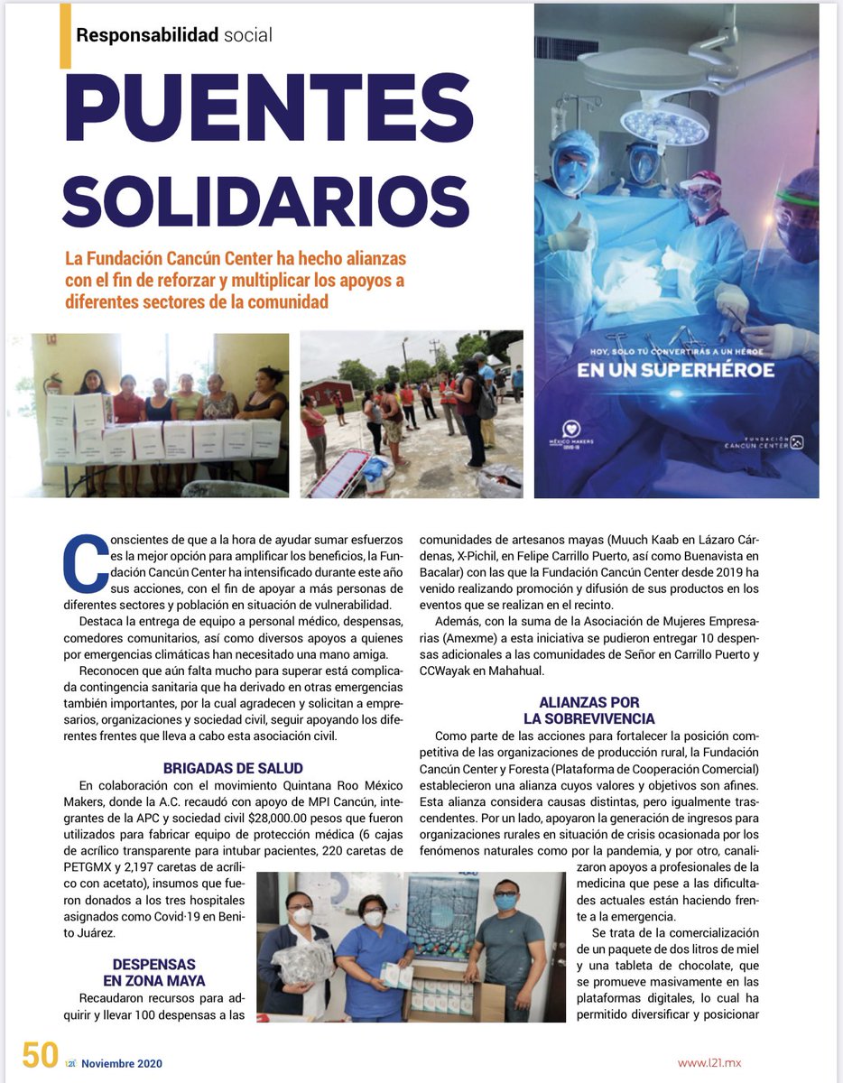 Latitud21mx's tweet image. #ResponsabilidadSocial

PUENTES SOLIDARIOS

La fundación Cancun Center ha hecho alianzas con el fin de reforzar y multiplicar los apoyos a diferentes sectores de la sociedad

👉 páginas 50y51 bit.ly/L21NovOnLine