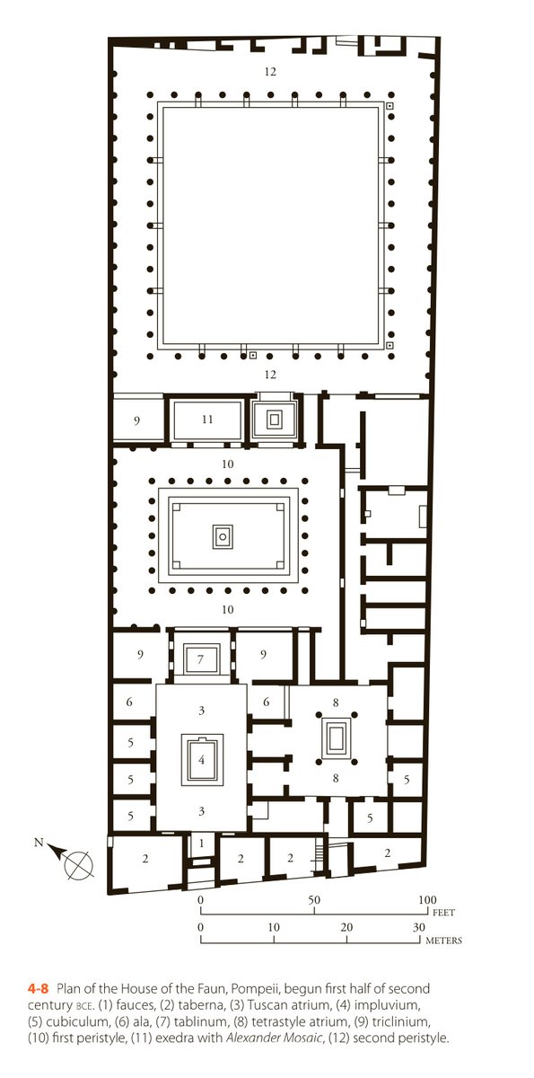 The first of the rooms I came across is the Tuscan atrium (image below (1)), which is also room 3 on the map below. What is seen here is the impluvium and a statue of a dancing Faun (2). Although the statue is the main focus, the floor tiles are beautiful as well. /2