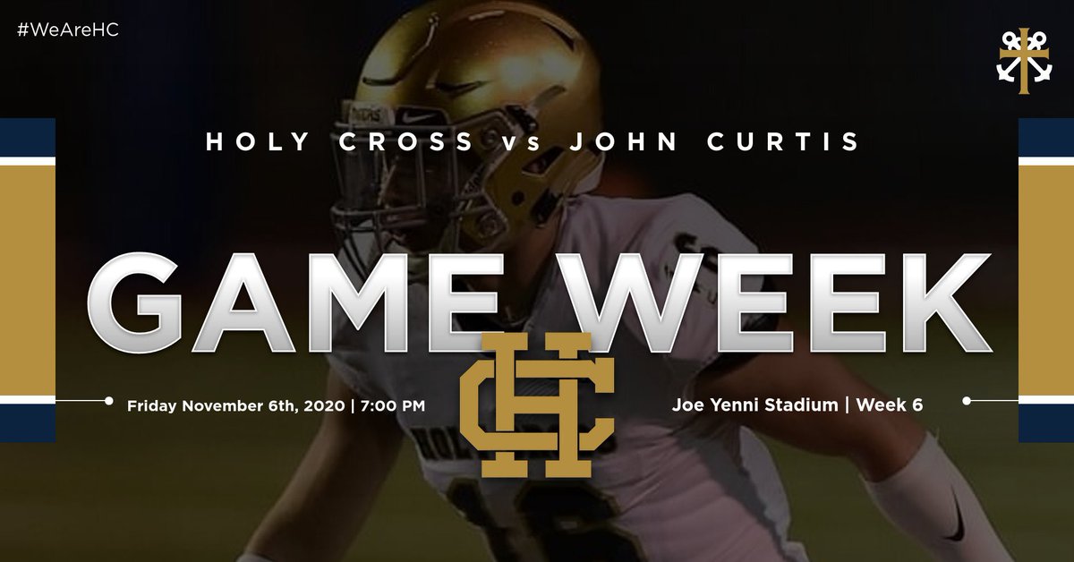 **GAME WEEK | WEEK 6**

The TIGERS are back in Catholic League play Friday (11/6) as they take on the John Curtis Patriots! Kickoff is for 7:00 PM at Joe Yenni Stadium. Tickets will be available for sale in the Spirit Shop and Online starting Wednesday.

#WeAreHC #COMPETE