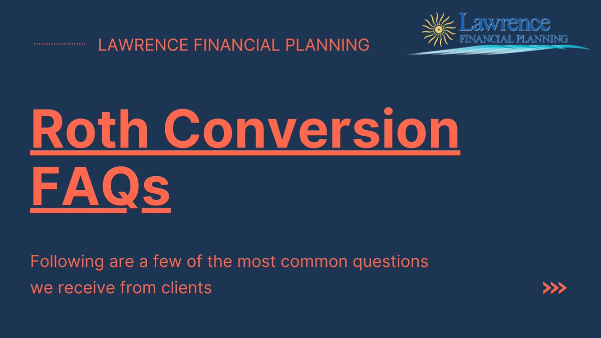 LawrenceFinanc1's tweet image. There are too many FAQs to include here. Hit up our blog for more Q&amp;amp;As on everything Roth Conversion. tinyurl.com/y5stotky #FAQ #rothconversion #rothstrategy #tampa #conversion #personalfinance #strategy #rothira