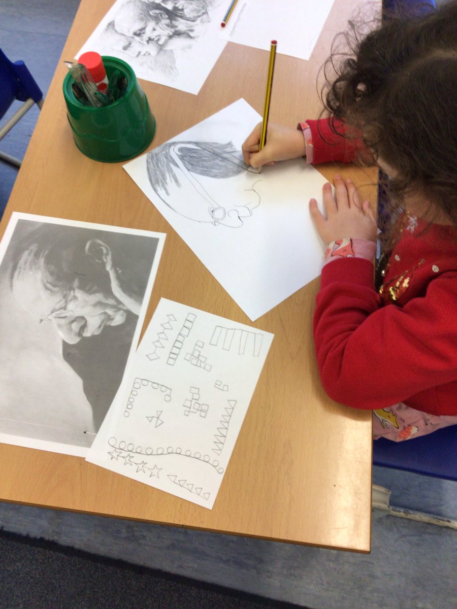 We are drawing profiles in our Art lesson today! We’ve made a great start.