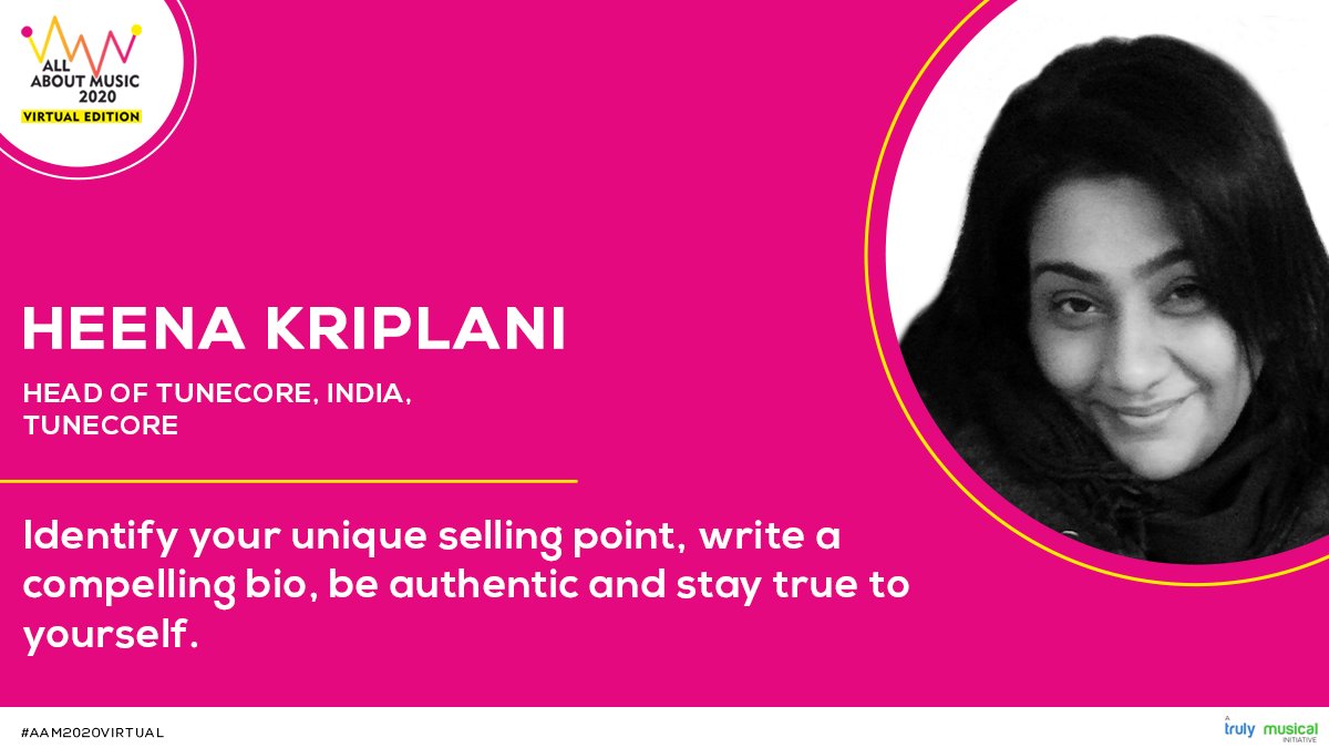 allaboutmusicin's tweet photo. Key points every artiste needs to note down, stated by Heena Kriplani at #AAM2020VIRTUAL
A @MusicalTruly initiative
#AllAboutMusic2020 #AAM2020Virtual #TrulyMusical #Musicbiz#Musicbusinesstips #Musicbusiness101 https://t.co/rBcFGgW8sw