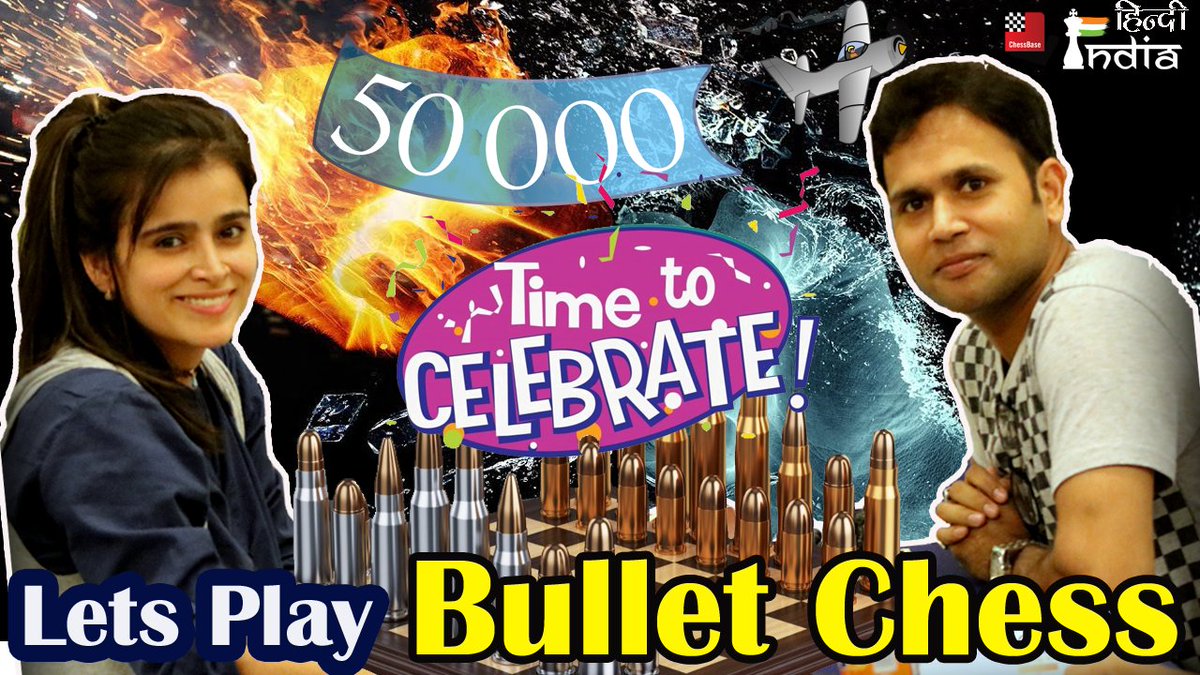 nikchess's tweet photo. चलो यारो जश्न मनाते है !! @ChessbaseHindi @ChessbaseIndia @Angychess5 !! Join our Hindi Chessbase India Youtube for 50000 Subs Celebration - https://t.co/cBIW358BNv https://t.co/nSVwFndEYz