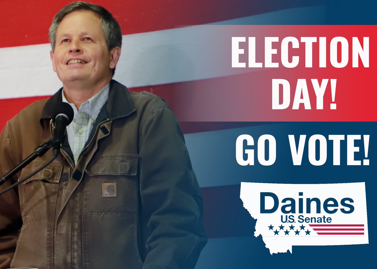 Today’s the day, folks! We're fighting for the future of our country. If you haven’t already, vote in person RIGHT NOW! #mtsen #mtpol