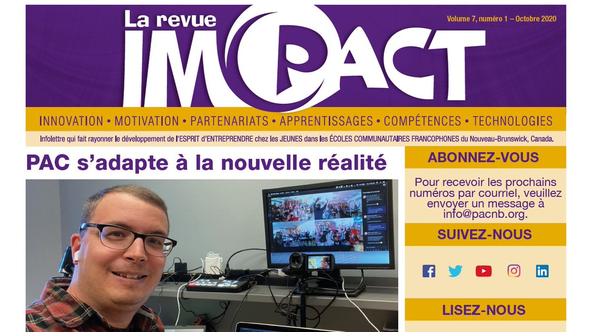 PACnb_org's tweet photo. [À lire et à partager] Le numéro d'octobre de la revue IMPACT est prêt! On y trouve 12 projets d'écoles 
@francophonesud @DSF_NO @DSFNordEst
 #projetPAC https://t.co/M6rOqvhpE7 https://t.co/sufNG07NlA