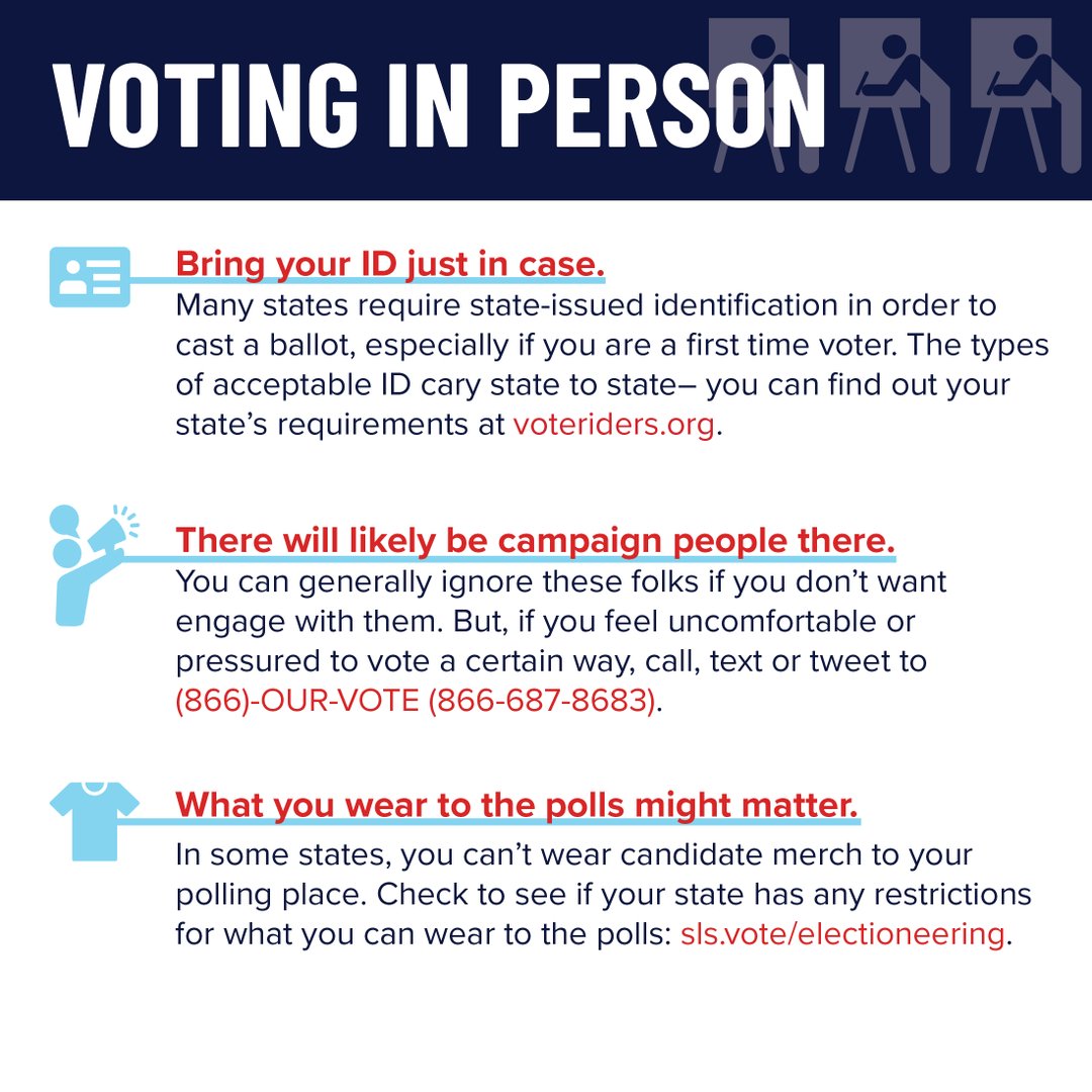 SLSVCoalition's tweet photo. Before you vote in person today, make sure you have everything you need to ensure your vote counts. #StudentVote https://t.co/CL4e4jOS7u