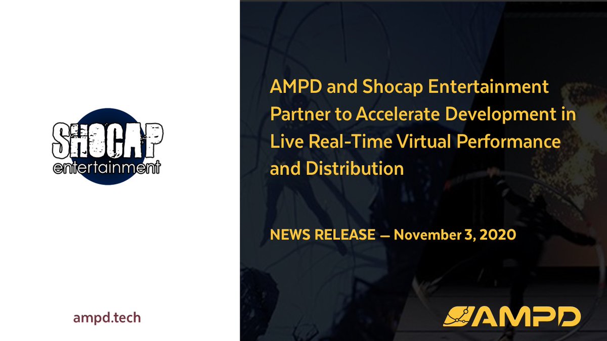 ampd_tech's tweet photo. On Nov 3, @ampd_tech partnered with Shocap Entertainment to conduct a number of joint R&amp;D initiatives focused on innovation in virtual production. Full announcement: https://t.co/DYOzi3wdQv
#virtualproduction #filmproduction #filmstudio #computergraphics #motioncapture https://t.co/mm3asVW8KI