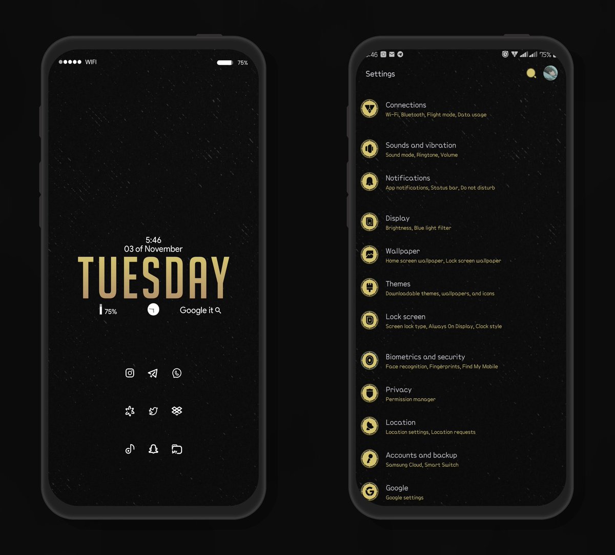 kaIjabri's tweet photo. Today #setup NewGold 😜
-----------
#widgets : donut by @SKatiyar63
#Iconpack : reev pro by @GrabsterTV
#sutastbar : flow by @Json_zne
#hex_plugin : homly by @CharlieDii_ / @vivid_community
------------
❤🔃 if u love it https://t.co/SYZtBttOp6