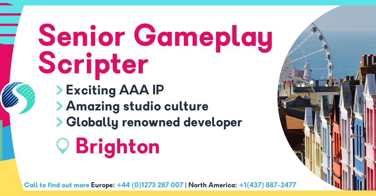 SkillsearchJobs's tweet image. We're looking for a #GameplayScripter to join an impressive #AAA studio in the beautiful city of #Brighton... interested? Click below for details!
#WereGameAreYou #Gamesjobs #GameDesign #SeniorGameDesigner #BrightonJobs skillsearch.com/vacancy/senior…
