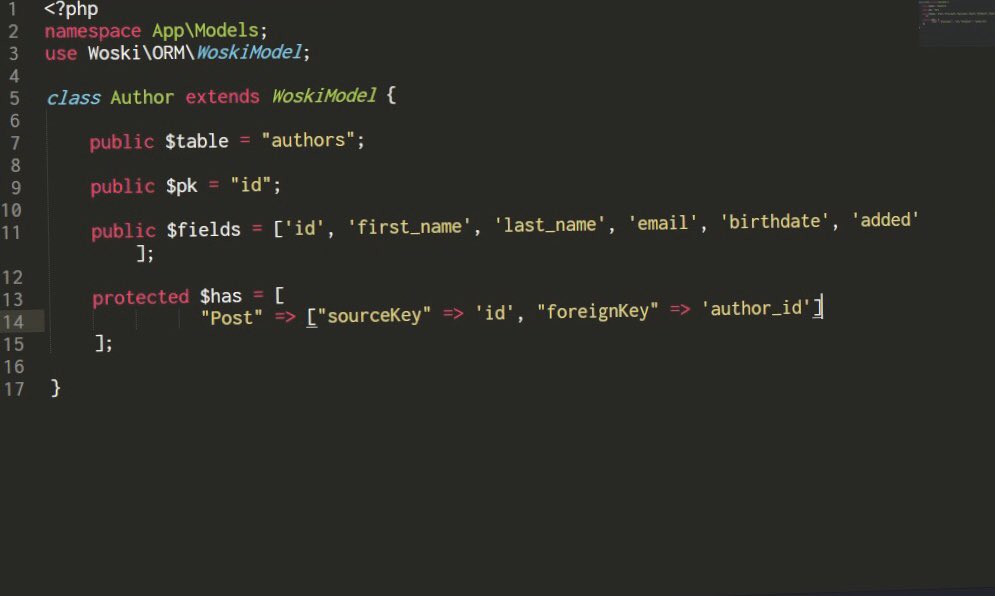 woskiphp's tweet image. How to declare models on Woski ORM #php #orm #developer