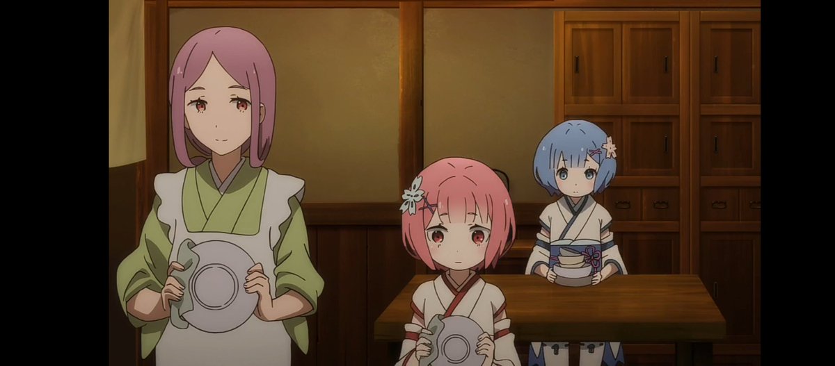 Isthereamom's tweet photo. You can see Rem and Ram's mom in episode 11 of Re:Zero. She's quite a fine example of an anime mother. She supports both of her daughters- even when the whole town wants them dead. Hell, even afterwards, she continues to encourage her daughters to get stronger. https://t.co/zE1oC7SaiF