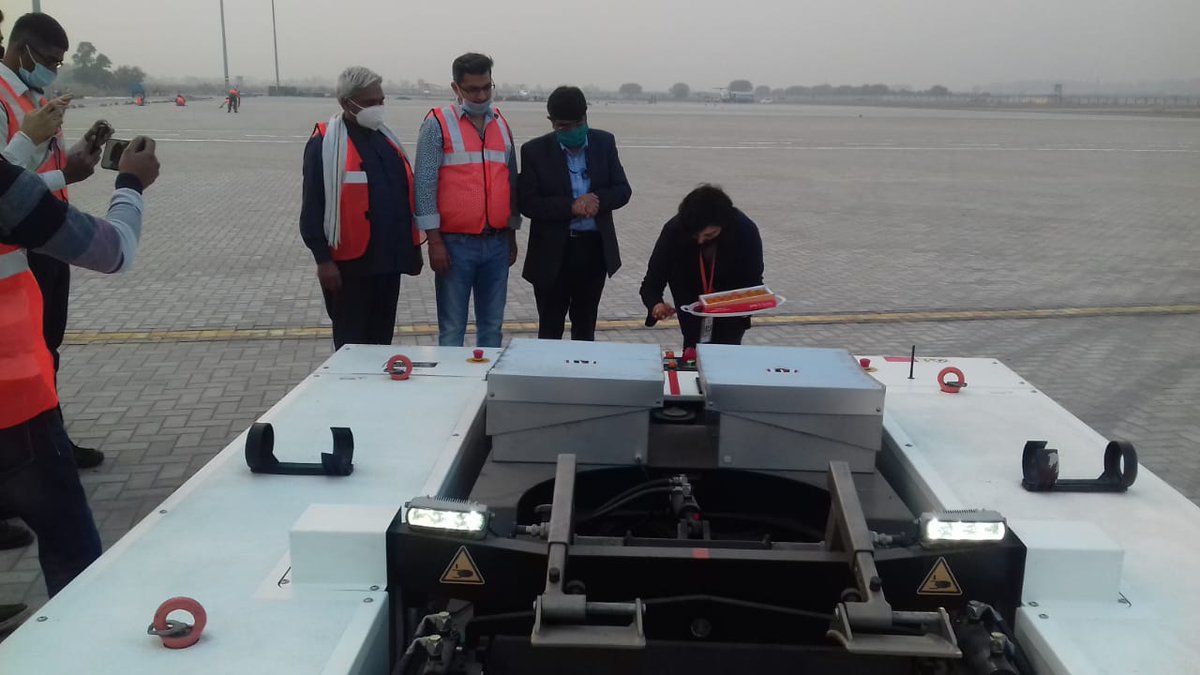Today at Chandigarh Airport, We started trial run of remote operated e- pushback system, first time in India provided by M/s Indo-Thai, new beginning with smart pushback system.
<a href="/AAI_Official/">Airports Authority of India</a> 
<a href="/MoCA_GoI/">MoCA_GoI</a> 
<a href="/aaiRedNR/">RED,Northern Region</a>