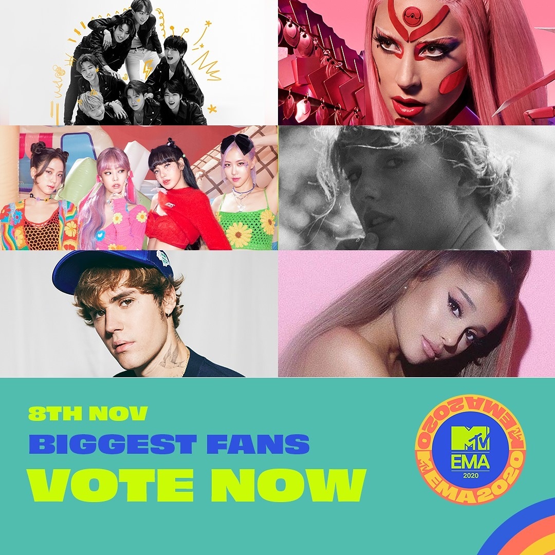 cenk_biee's tweet photo. How to vote for #MTVEMA Biggest Fans: 
✅ Pick a fandom
✅ Get creative and make an Instagram Reel showing us why you’re the biggest fan
✅ Most importantly, use one of the hashtags below:
#MTVEMAAriana
#MTVEMABLACKPINK
#MTVEMABTS 
#MTVEMABieber
#MTVEMAGaga
#MTVEMATaylor https://t.co/viFZ1f7FVY
