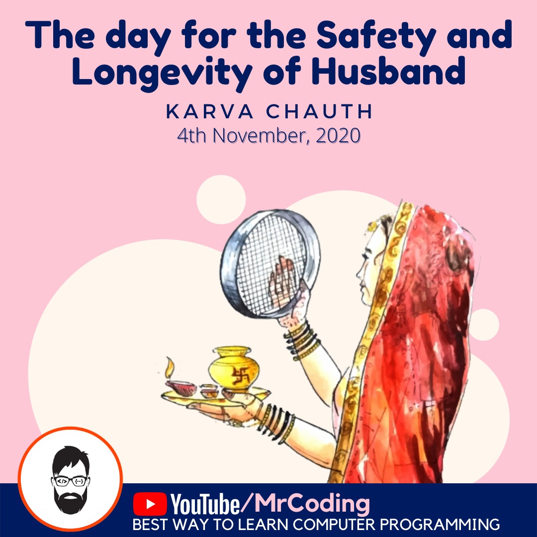 MrCoding33's tweet image. The day for the Safety and Longevity of Husband.
#karvachauth 
#MrCoding
#mrcoding33