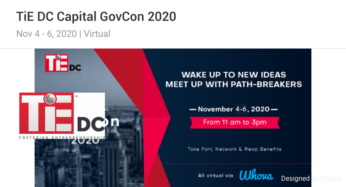 I am speaking at TiE DC Capital GovCon 2020. Please checkout the details of my talk at: whova.com/embedded/speak…