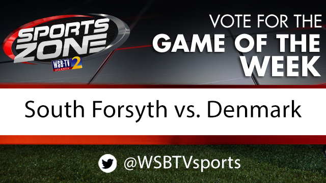 Should <a href="/WSBTVsports/">WSB-TV Sports Zone</a> cover <a href="/SFHS_Football/">South Forsyth Football</a> vs. @DenmarkFootbal1 as the Game of the Week on Nov. 6? 
Each RT is 1 vote.
More info here: 2wsb.tv/highschoolfoot…