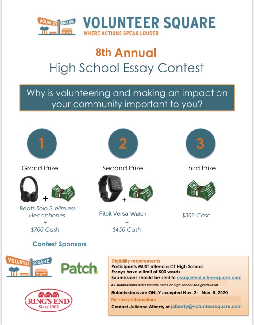 VolunteerSquare's tweet photo. High School Students - most of you are off today, it's a great day to submit your essay! https://t.co/3vLrYNburL https://t.co/zsn7MYGt86