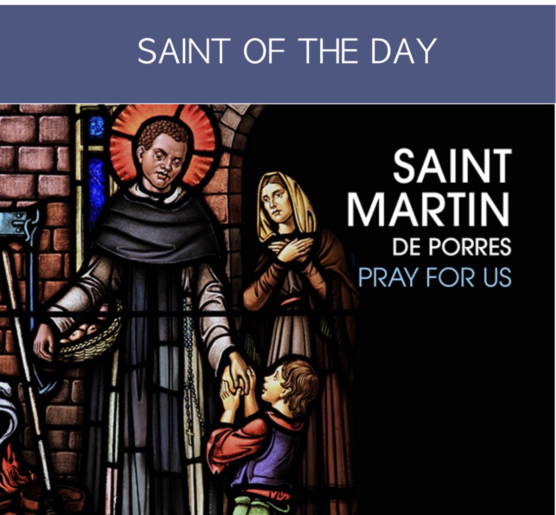 SPHSSports's tweet photo. St. Martin de Porres is the patron saint of social justice, bi-racial people, African-Americans, hairdressers, barbers, public education, public health, and the poor. https://t.co/9xcFtDbsum