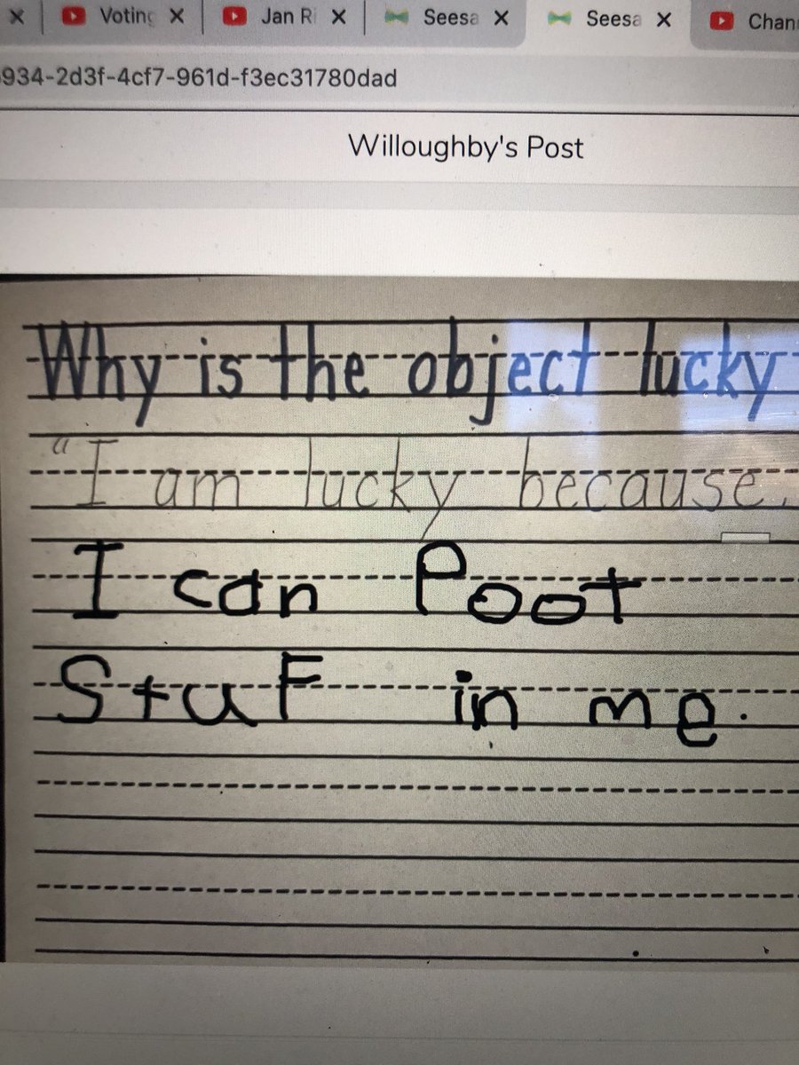 Personification follow-up: examples of student work to personify an object and write why it is lucky in response to reading the story “Spoon” in which the moral is that everyone is lucky in some way! #EveryoneCanCreate #AppleEDUchat <a href="/OrchardSTEM/">Orchard STEM School</a>  <a href="/AppleEDU/">Apple Education</a> <a href="/CLEMetroSchools/">Cleveland Metropolitan School District</a>