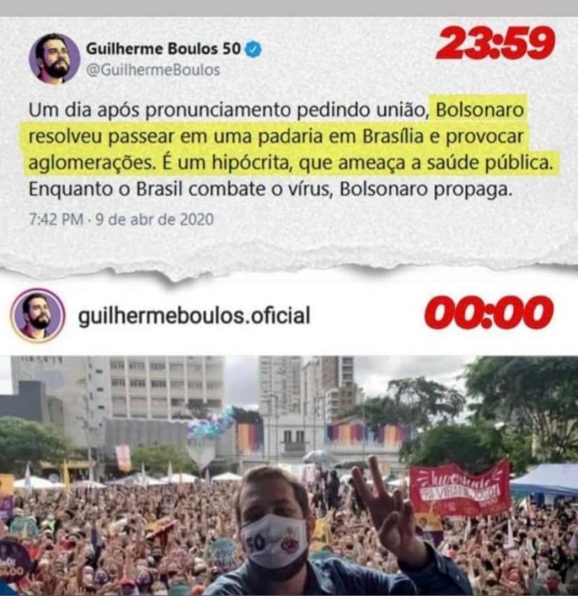 Rconstantino's tweet photo. Quem é o hipócrita mesmo, Boulos? https://t.co/V6M1PZ1dyB