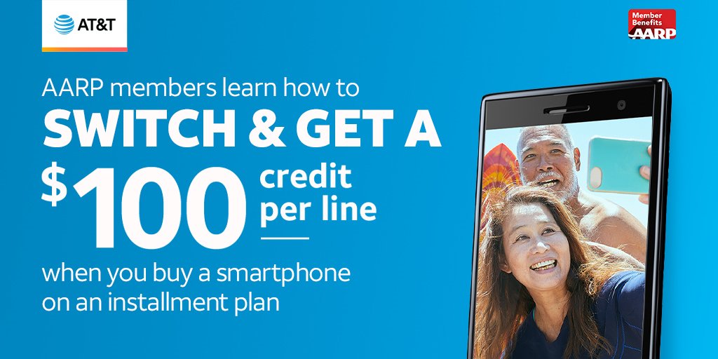 ATTSBattlefield's tweet image. Hey #AARP members! Stop by our AT&amp;amp;T Store at 729 South Battlefield Blvd to learn how to get more out of your AARP membership when you switch to AT&amp;amp;T and get a $100 credit per line.