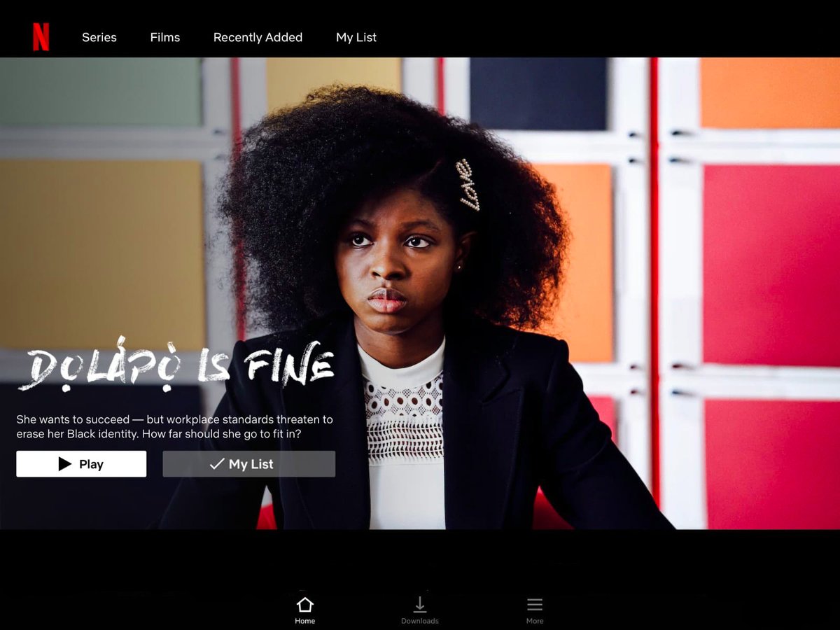 🍿 DỌLÁPỌ̀ IS FINE has landed on <a href="/NetflixUK/">Netflix UK & Ireland</a>! 👩🏿‍🦱

She wants to succeed – but workplace standards threaten to earse her Black identity. How far should she go to fit in? 

We are so happy to welcome this new title and to work with such an amazing team!