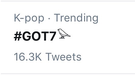 OneAhgaseGOT7's tweet photo. #GOT7𓅪 is trending 🌏 

Keep streaming YCMN to 100M! 🔥  
#갓세븐 @GOT7Official #1yearofYCMN https://t.co/WijoBmT1ii