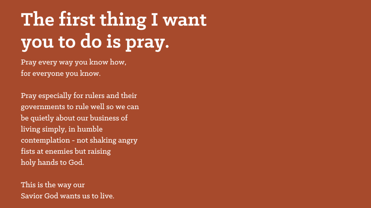 On this Election Day, join us in praying for our country by meditating on these words from 1 Timothy 2 in The Message.