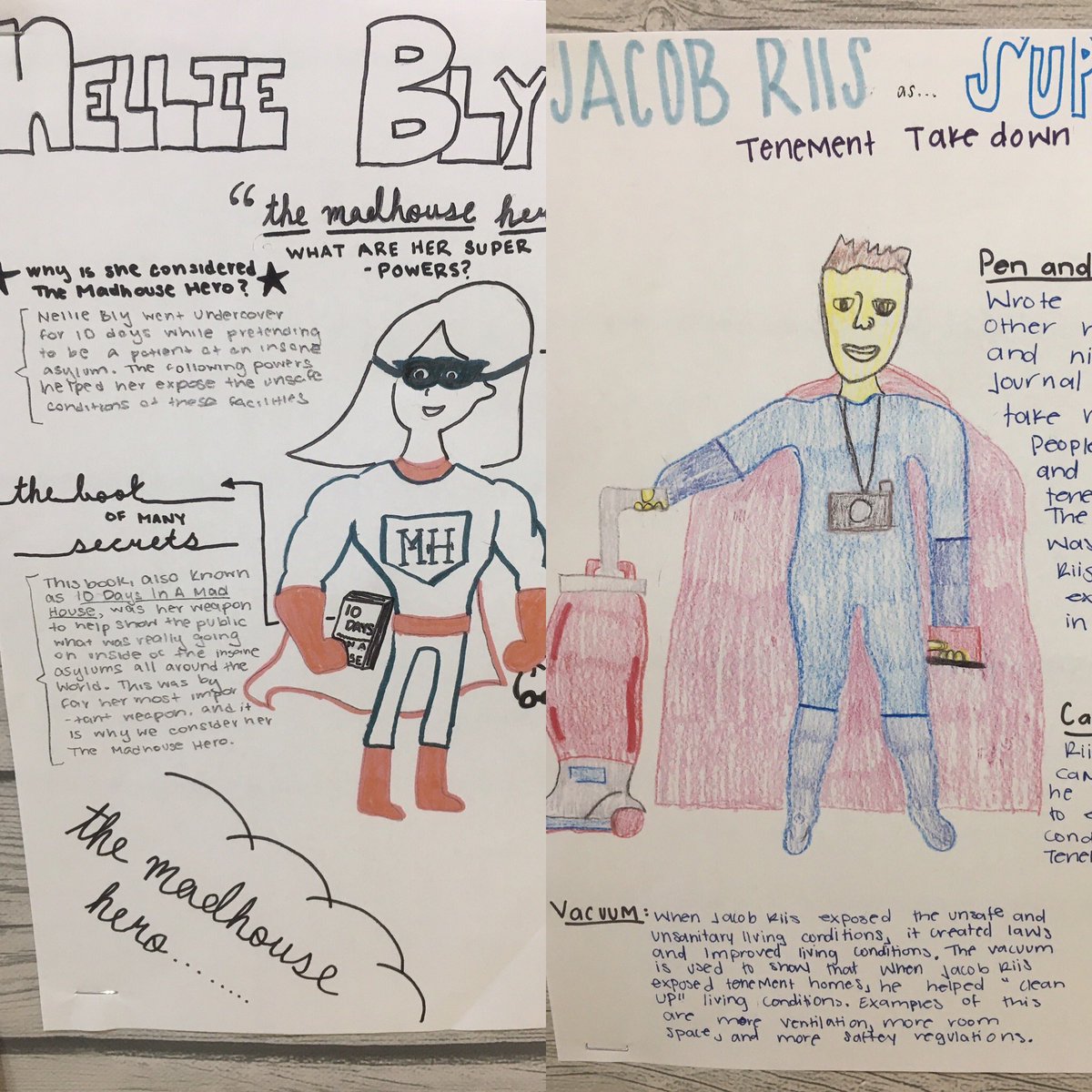 CltPrepMSHead's tweet photo. Grade 8 Social Studies students at @CharlottePrep created Progressive Era superheroes! https://t.co/nAVjGH2eEQ