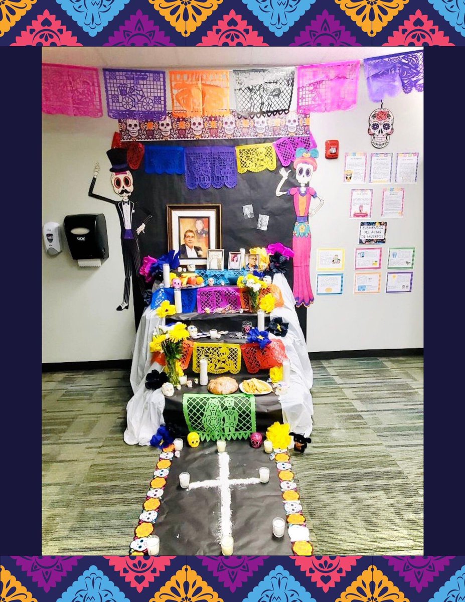 Good Morning Eagle Family!

Our wonderful 3rd Grade Team created a beautiful Altar de Muertos during the Mexican holiday, Dia de Los Muertos!

We are so excited to see our staff and students celebrate their cultural heritage!! 

#EaglebyChoice