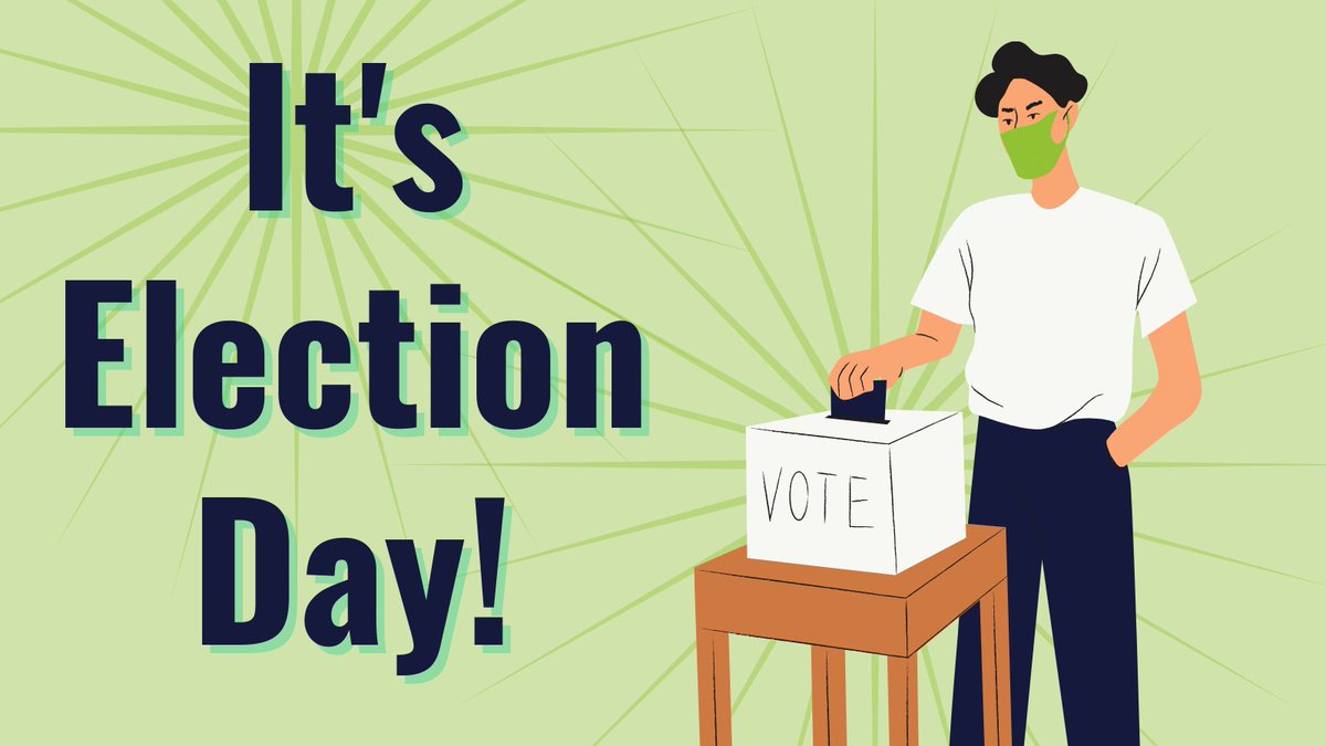MSA_VT's tweet photo. IT's ELECTION DAY! If you haven't already voted, head to the polls with your ballot, a black pen, and a mask (if you don't have any of these materials, they will be provided to you). You can find your polling location here: https://t.co/aSBm3WWDPT #votesafevt #vtvotes2020 https://t.co/xlV36mLzRM