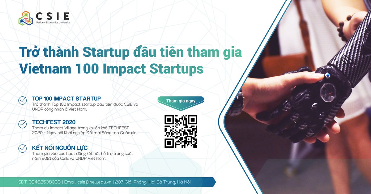 Quynh_28's tweet photo. @UNDPVietNam,@CsieNeu r building the very first list of 100 #IMPACT #startups in 🇻🇳 under #ImpactAim initative. If you are impact startups at least have MVP, register before 7 Nov at https://t.co/NTZChMlCQX to join us at #TECHFEST2020 and receive many supports from partners 🤝 https://t.co/NKaGnHJ0Yf