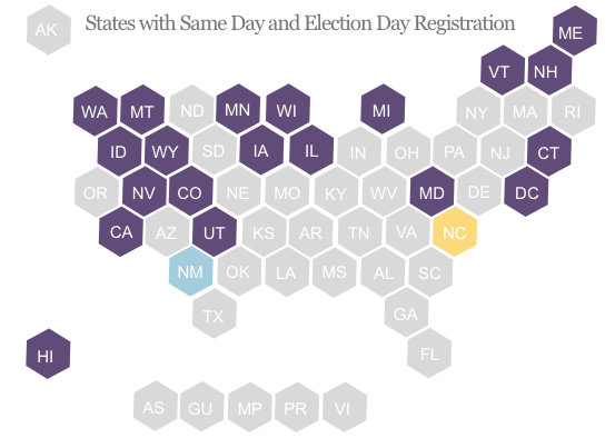 Not registered yet? Not a problem in California (and 20 other states plus D.C.), you can register and vote TODAY (same day voter registration), no problem:

ncsl.org/research/elect…

#JustDoIt #Vote2020 .<a href="/UCR_ScienceNews/">UCR Science News</a>