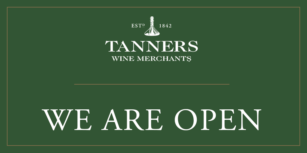 Classed as an essential business &amp; with robust safety measures in place to ensure we are Covid secure,

**Tanners branches remain open**

You can *Shop In Store*

Or you can *Phone &amp; Collect* – we'll bring your order out to your car.

Phone numbers 👉 tanners-wines.co.uk/our-branches