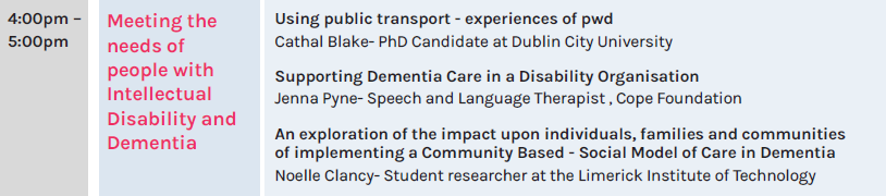EngagingDemIrl's tweet photo. Our final sessions for #DementiaConf2020 day 2 begin at 4pm.

Plenary: Psychosocial interventions: What works and for whom?
Parallel: Meeting the needs of people with Intellectual Disability and Dementia https://t.co/69pvV3NwpU
