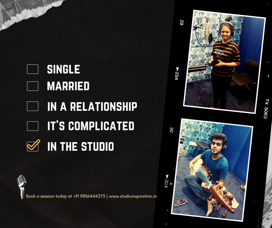 STUDIOINSPIRAT1's tweet photo. Music washes away the dust of everyday life, from our soul...
Book us now !
#studioinspiration #purnanjalimediaworks #recordingstudio #musicproductionstudio #musicproduction #AudioRelease #musicvideo #musicrelease #kolkata #filmmaking #filmmaker #musicdirector https://t.co/3fzfR8dZiN