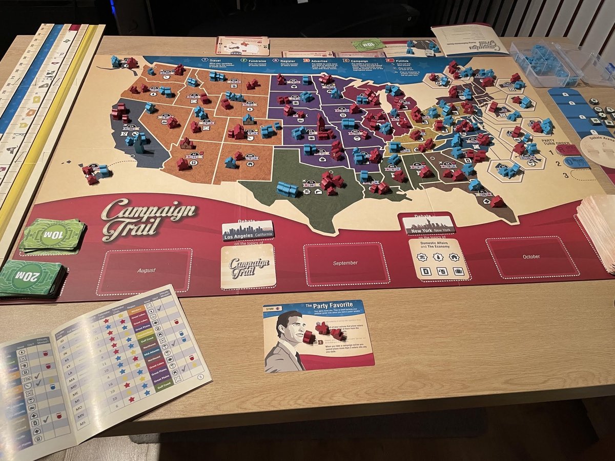 wombatgames's tweet photo. The results of our Campaign Trail "poll" are in! We have 5 Democrat wins, 2 Republican wins, and 1 Libertarian win! #VoteHimOut #Vote2020 #ElectionDay https://t.co/T4bRo55pqr