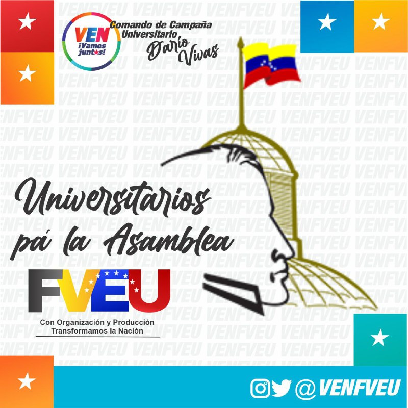 #CambiemosLaAsamblea La Democracia se consolida solo ejerciendo el Derecho al Voto, por ello este #6D la @fveuoficial Activa toda su maquinaria..
<a href="/nicolasmaduro/">Nicolás Maduro</a>
<a href="/cesartrompizve/">Cesar Trompiz</a>
<a href="/rodbexa/">Rodbexa</a>
@fveuoficial
<a href="/kennedymorales/">Kennedy Morales</a>
<a href="/taniapsuv/">Tania Valentina Díaz</a>
<a href="/venjuventud2020/">Comando de Campaña Juventud DaríoVivas</a>
<a href="/juventudpsuv/">Juventud PSUV</a>