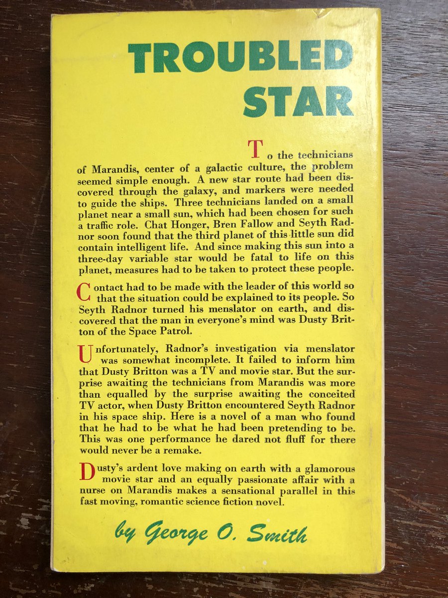 Galaxy, a digest magazine, had been doing a series of digest novels called Galaxy Novels. They moved that line to Beacon and rebranded them as “prize selection.” Prize for what??  #SinInSpace